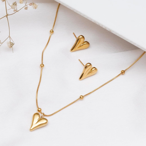 Chunky Heart Necklace Set